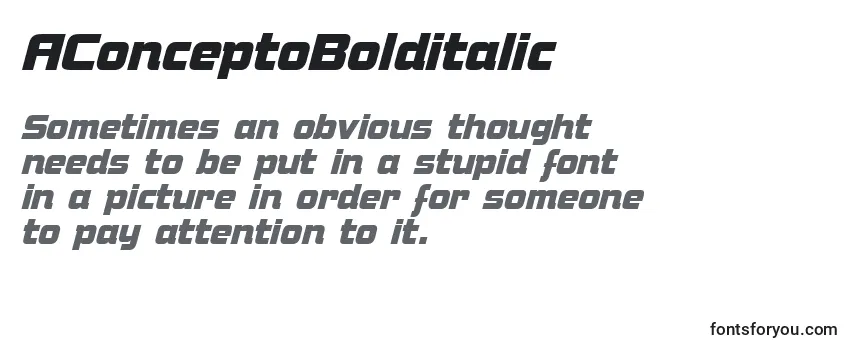 Review of the AConceptoBolditalic Font