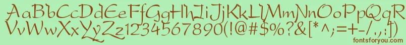 Dreamerone Font – Brown Fonts on Green Background