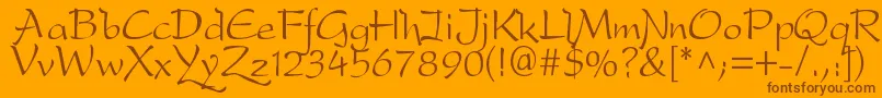 Dreamerone Font – Brown Fonts on Orange Background