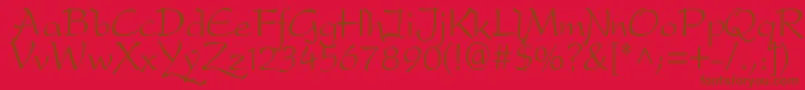 Dreamerone Font – Brown Fonts on Red Background