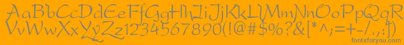 Dreamerone Font – Gray Fonts on Orange Background