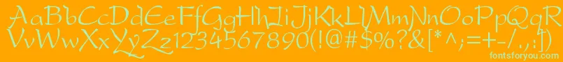 Dreamerone Font – Green Fonts on Orange Background