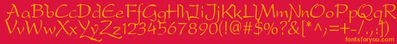 Dreamerone Font – Orange Fonts on Red Background