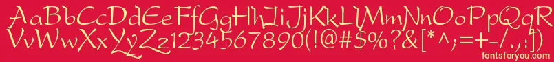 Dreamerone Font – Yellow Fonts on Red Background