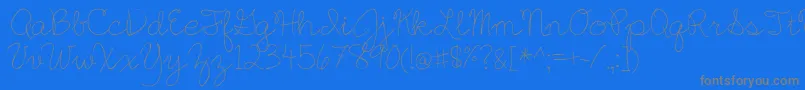 EnglishEssay-Schriftart – Graue Schriften auf blauem Hintergrund