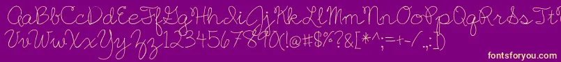 EnglishEssay-Schriftart – Gelbe Schriften auf violettem Hintergrund