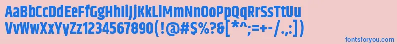 KhandBold Font – Blue Fonts on Pink Background