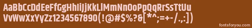 KhandBold-fontti – vaaleanpunaiset fontit ruskealla taustalla