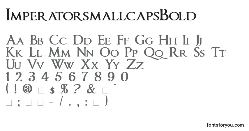 Czcionka ImperatorsmallcapsBold – alfabet, cyfry, specjalne znaki