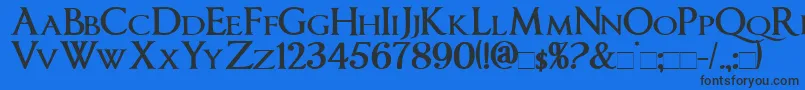 ImperatorsmallcapsBold Font – Black Fonts on Blue Background