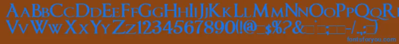 ImperatorsmallcapsBold Font – Blue Fonts on Brown Background