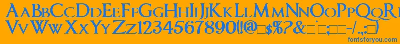 ImperatorsmallcapsBold Font – Blue Fonts on Orange Background