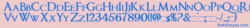 ImperatorsmallcapsBold Font – Blue Fonts on Pink Background
