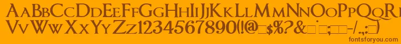ImperatorsmallcapsBold Font – Brown Fonts on Orange Background