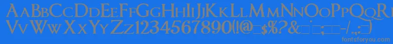 ImperatorsmallcapsBold Font – Gray Fonts on Blue Background