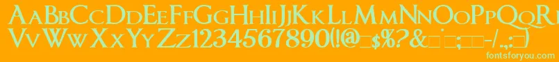 ImperatorsmallcapsBold Font – Green Fonts on Orange Background