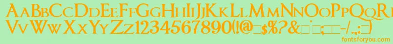 ImperatorsmallcapsBold Font – Orange Fonts on Green Background