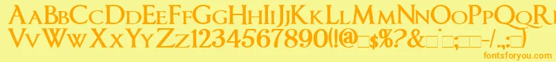 ImperatorsmallcapsBold Font – Orange Fonts on Yellow Background