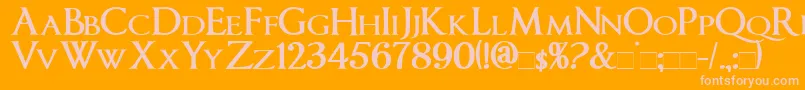 ImperatorsmallcapsBold-Schriftart – Rosa Schriften auf orangefarbenem Hintergrund