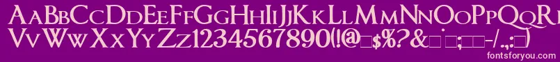 ImperatorsmallcapsBold Font – Pink Fonts on Purple Background