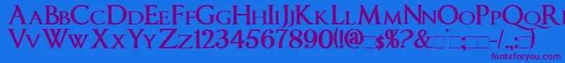 ImperatorsmallcapsBold Font – Purple Fonts on Blue Background