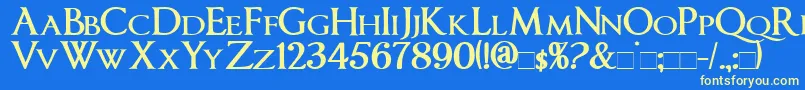 ImperatorsmallcapsBold Font – Yellow Fonts on Blue Background