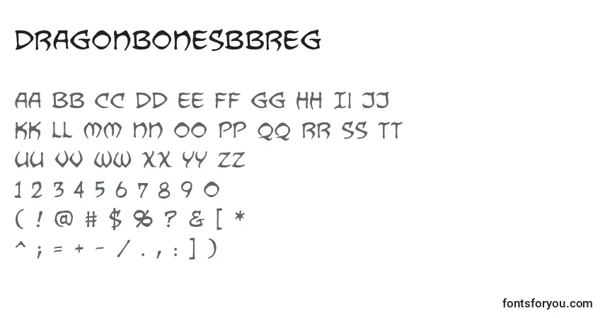 Czcionka DragonbonesbbReg – alfabet, cyfry, specjalne znaki