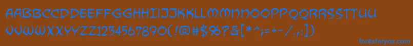 DragonbonesbbReg Font – Blue Fonts on Brown Background