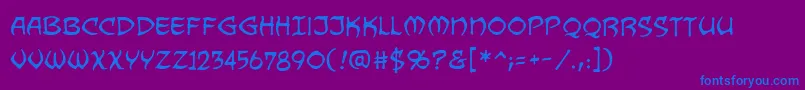 Шрифт DragonbonesbbReg – синие шрифты на фиолетовом фоне