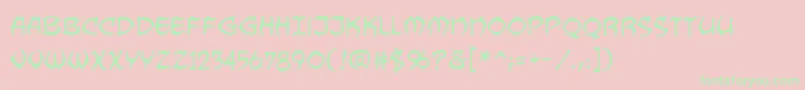 DragonbonesbbReg Font – Green Fonts on Pink Background