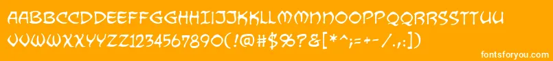 DragonbonesbbReg Font – White Fonts on Orange Background