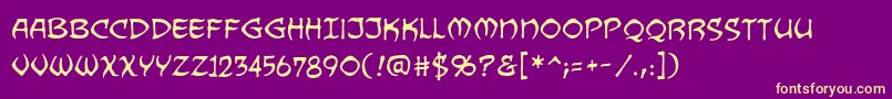 DragonbonesbbReg Font – Yellow Fonts on Purple Background