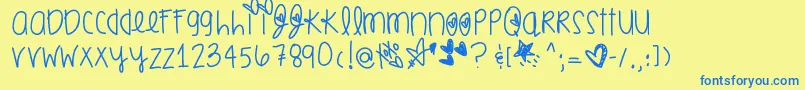 Smoochesofyou Font – Blue Fonts on Yellow Background