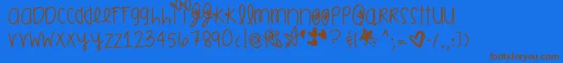 Smoochesofyou-Schriftart – Braune Schriften auf blauem Hintergrund