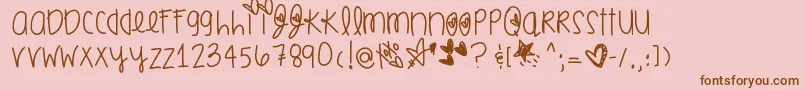 Smoochesofyou Font – Brown Fonts on Pink Background