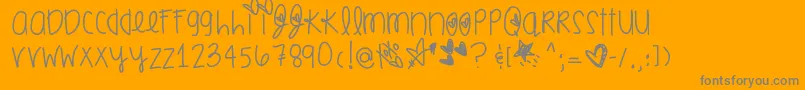 フォントSmoochesofyou – オレンジの背景に灰色の文字