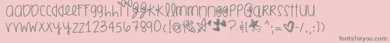 フォントSmoochesofyou – ピンクの背景に灰色の文字