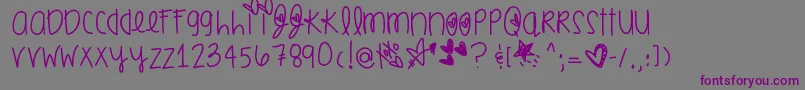 Шрифт Smoochesofyou – фиолетовые шрифты на сером фоне