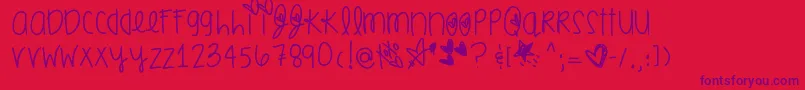 Smoochesofyou Font – Purple Fonts on Red Background