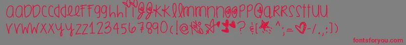 Smoochesofyou Font – Red Fonts on Gray Background
