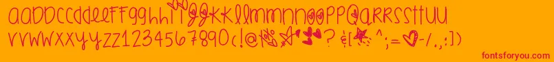 Smoochesofyou Font – Red Fonts on Orange Background