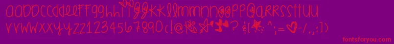 Шрифт Smoochesofyou – красные шрифты на фиолетовом фоне