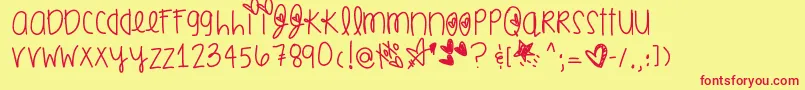 Smoochesofyou Font – Red Fonts on Yellow Background
