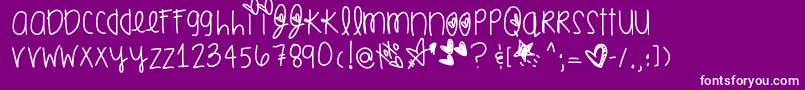 Lisätietoja Smoochesofyou-fontista Smoochesofyou-fontti – valkoiset fontit violetilla taustalla