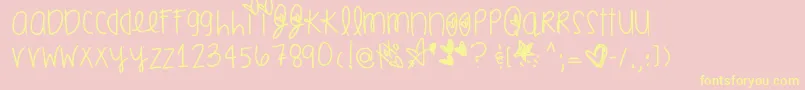 フォントSmoochesofyou – 黄色のフォント、ピンクの背景