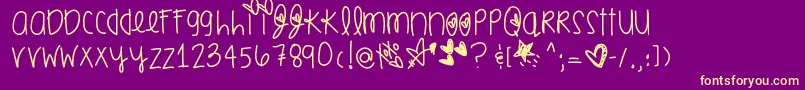 Smoochesofyou Font – Yellow Fonts on Purple Background