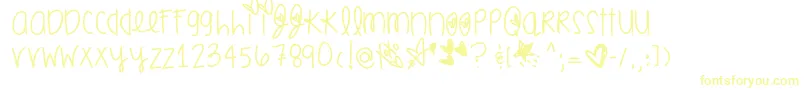 Więcej informacji o czcionce Smoochesofyou Czcionka Smoochesofyou – żółte czcionki na białym tle