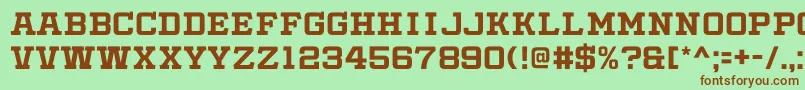 SlabbyPricesRegular Font – Brown Fonts on Green Background