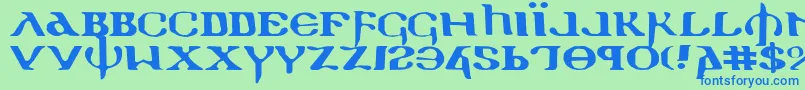 Holyv2e Font – Blue Fonts on Green Background