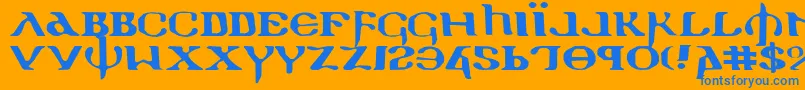Holyv2e Font – Blue Fonts on Orange Background